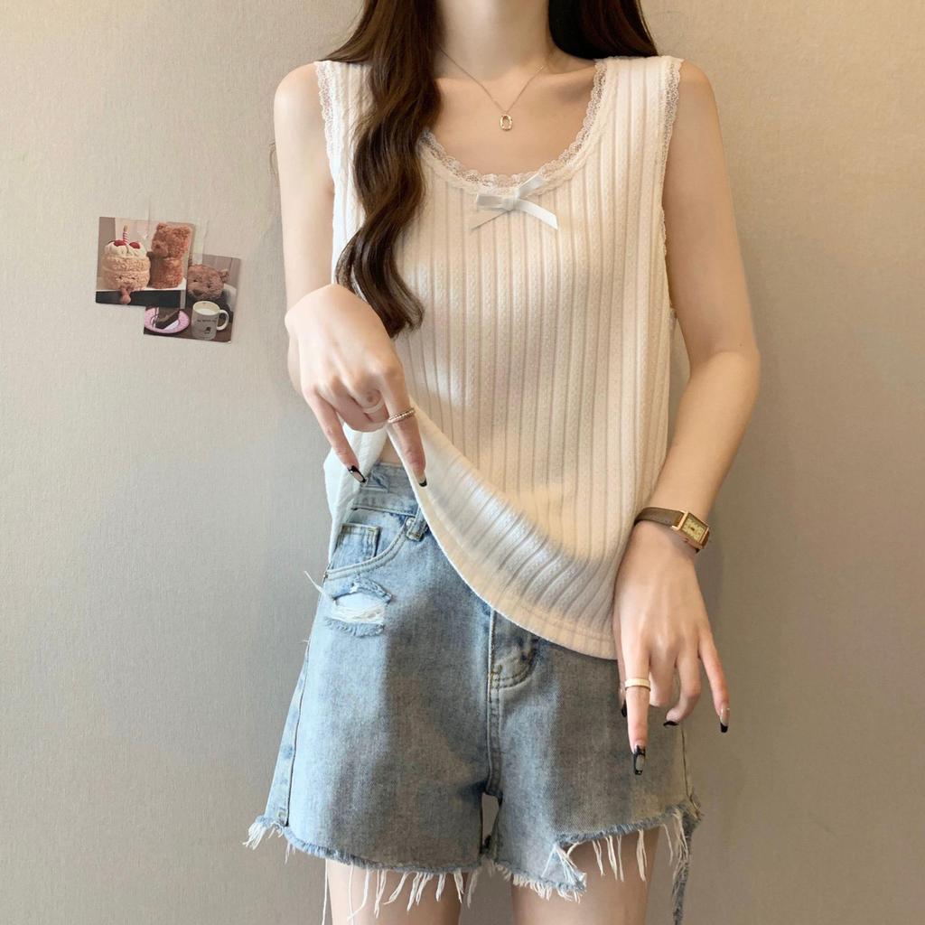 Spring/Summer 2026 Women's Plus Size Lace Trim Loose Camisole Tank Top