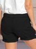 2025 Women's Casual Solid Color Straight-Leg Lace-Up Shorts