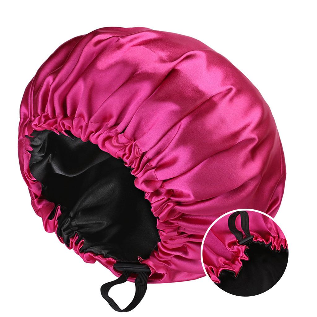 

Satin Dualside Sleep Cap For Women With Button Design And Breathable Fabric For All Seasons Color 3