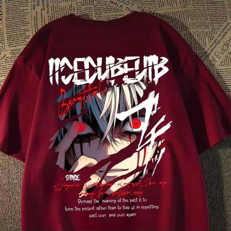 

Japanese Street Animation 100Cotton Trendy Men Women Tshirt Summer Autumn Daily Outdoor Sports Party Casual Loose Shortsleeve 4XL