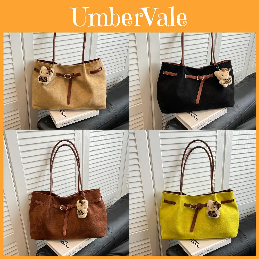 Streetwear Tote Bag For Women Large Suede Shoulder Crossbody With Magnetic Closure