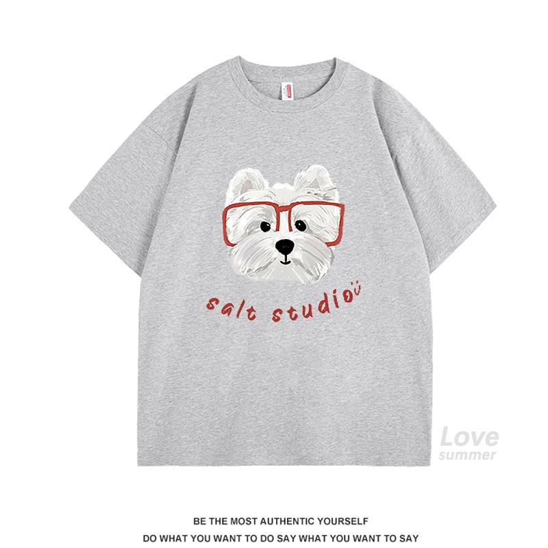 

Женская летняя футболка с принтом собаки, топ с коротким рукавом, круглый вырез, спортивный, повседневный, универсальная футболка, женский счастливый наряд, топ, подарок на вечеринку S