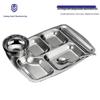 Sechs-Fächer-Mittagstablett-Set aus Edelstahl 304