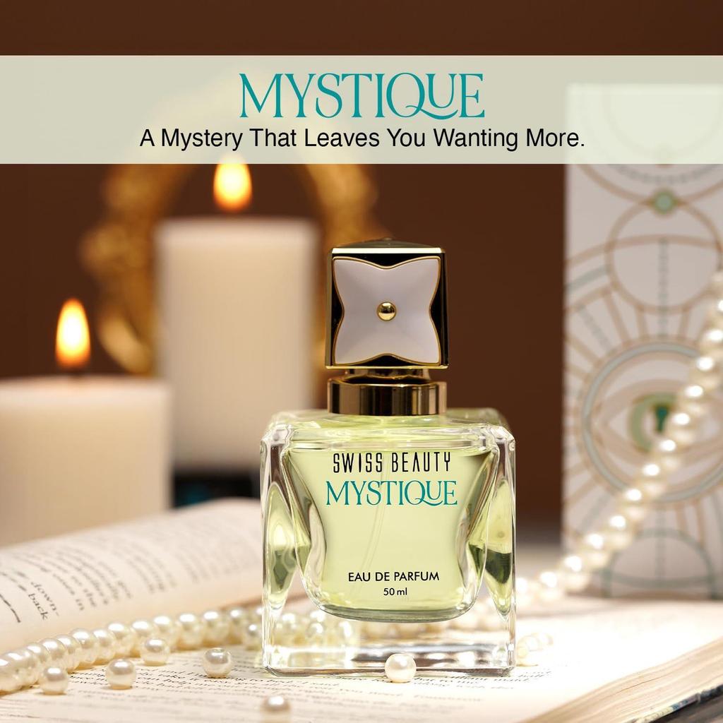 Swiss Beauty Mystique EDP | Long-Lasting | Everyday Wear | Top Note: Pink Pepper | Middle Notes: Rose & Raspberry Flowers | Base Note: Amber