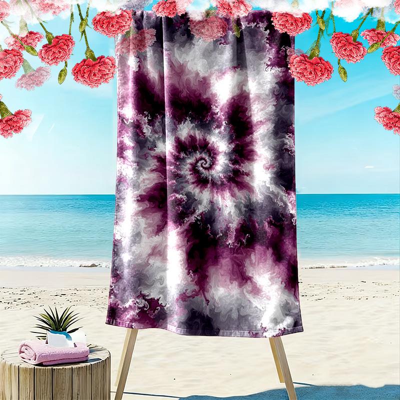 Tie-Dye Print Beach Towel, Large Soft Quick Dry Towel for Beach Camping Swimming