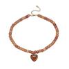 Popular Glazed Bead Heart-shaped Beaded Necklace, Sweet Temperament, High-end Clavicle Chain, Fashionable Versatile Jewelry for Women