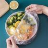 500/100Pcs Disposable Food Cover Kitchen Vegetable Fruit Fresh Lids Dust Food Grade Elastic Plastic Wrap Shower Cap Transparent