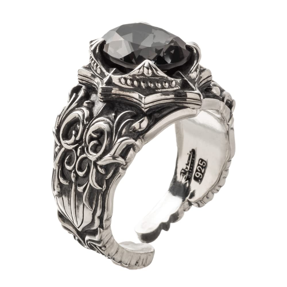Artemis Classic Black Knight Silver Ring Silver Brand Silver Ring with Mystic Quartz Crystal (ACR0296) - Men's Accessories, Jewelry,