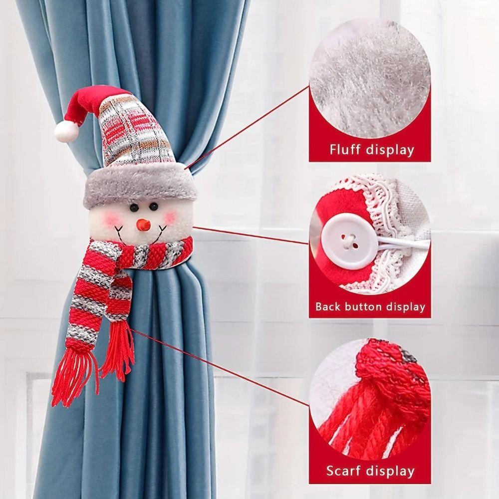 Snowman Curtain Tieback Elk Curtain Straps Curtain Decoration Christmas Curtain Buckle Home