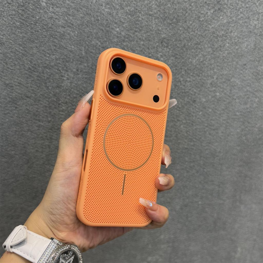 Heat Dissipation Ventilation Phone Case For iPhone 17 Pro Max Air 14 15 Plus 11 12 13 16 Pro For Magsafe Wireless Charger Cover
