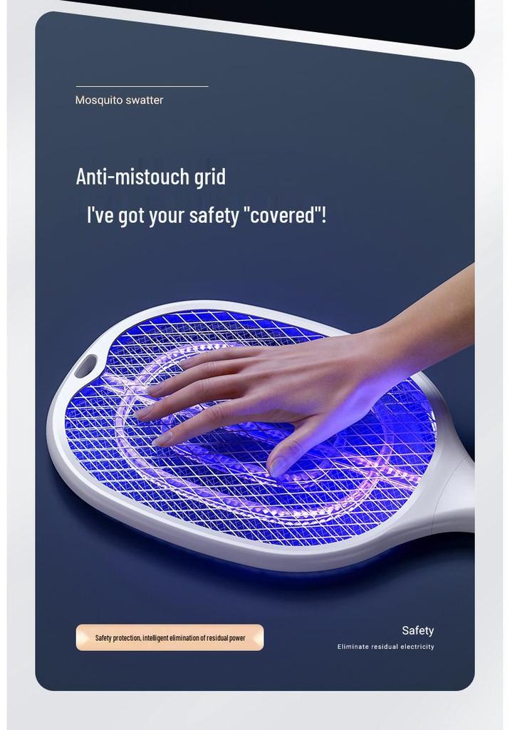 Rechargeable 3-in-1 Electric Mosquito Swatter & Lamp - Multi-functional Household Mosquito Killer