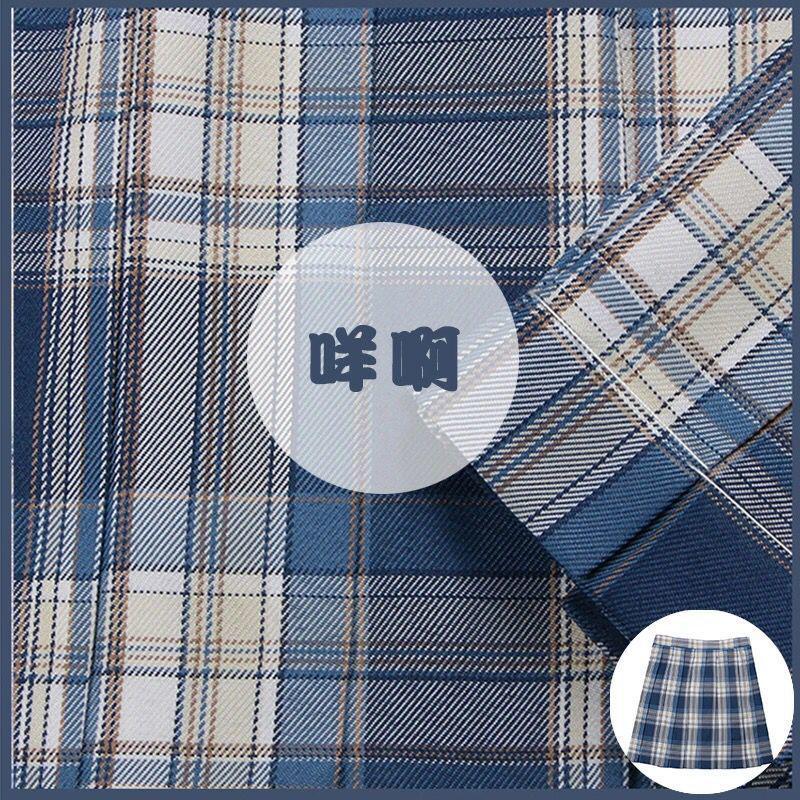 Japanese JK Sailor Suit: Teen Spring/Summer Full Set with Embroidered Shirt & Pleated Grid Skirt