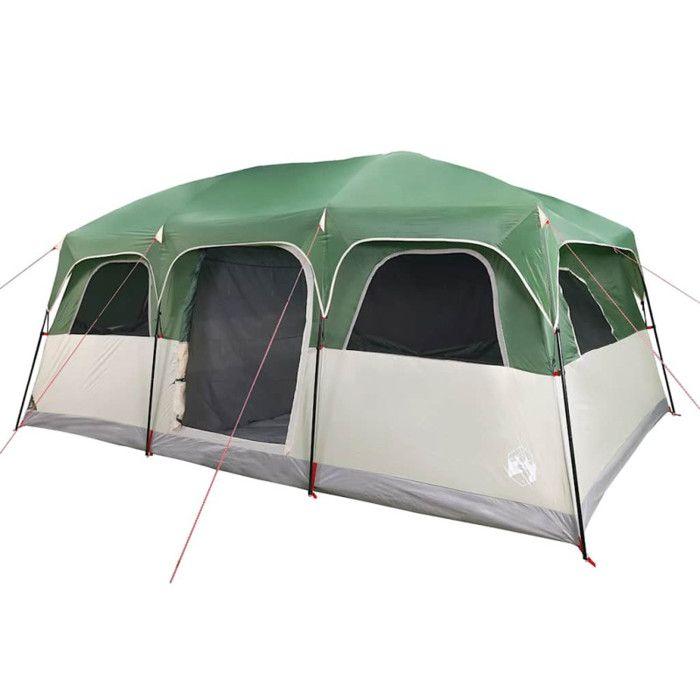 VidaXL Tente de cabine familiale 10 personnes vert imperméable, tente, abri de camping, abri de jardin, tente de camping 94539