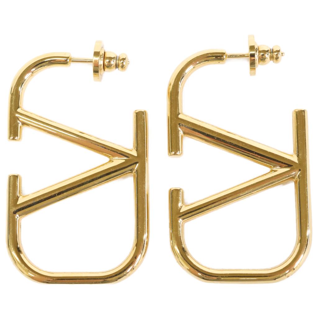 Valentino V Logo Signature Metal Earring goldUsed
