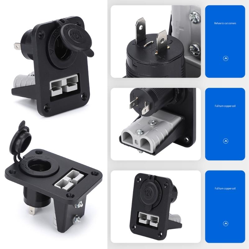 Flexible Installation 50A Suitable Adapter to Cigarettes Lighter & USB Socket ABS for Easy Setups in VehiclE