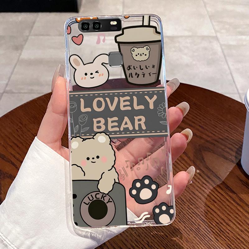 Jelly Casing For Huawei P9 / P9 Plus / P10 / P10 PLUS Funda Clear Silicone Soft TPU Back Cover Cute Cat Rabbit Protective Case
