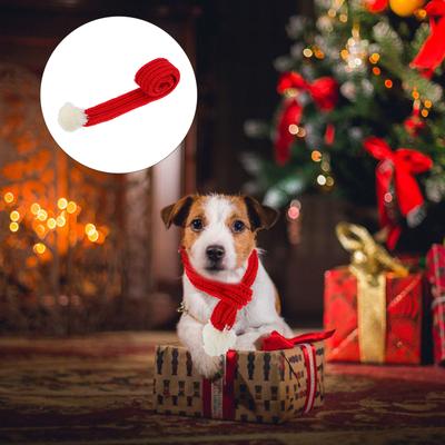 1Pcs Small Pet Red Knitted Christmas Scarf Soft Comfortable Lightweight for Cats Dogs Perfect for Photo Shoot Party