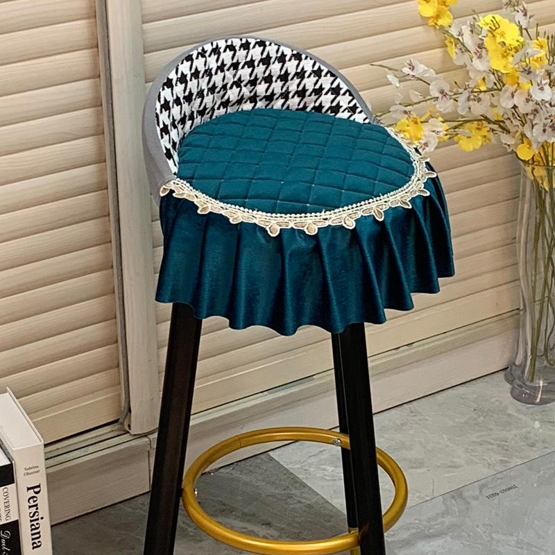 Round Chair Cover Round Backrest Elastic Armor Force Is Fixed-hair Belt, Low Back Bar Stool, Shangli Bar Chair Table Thickened
