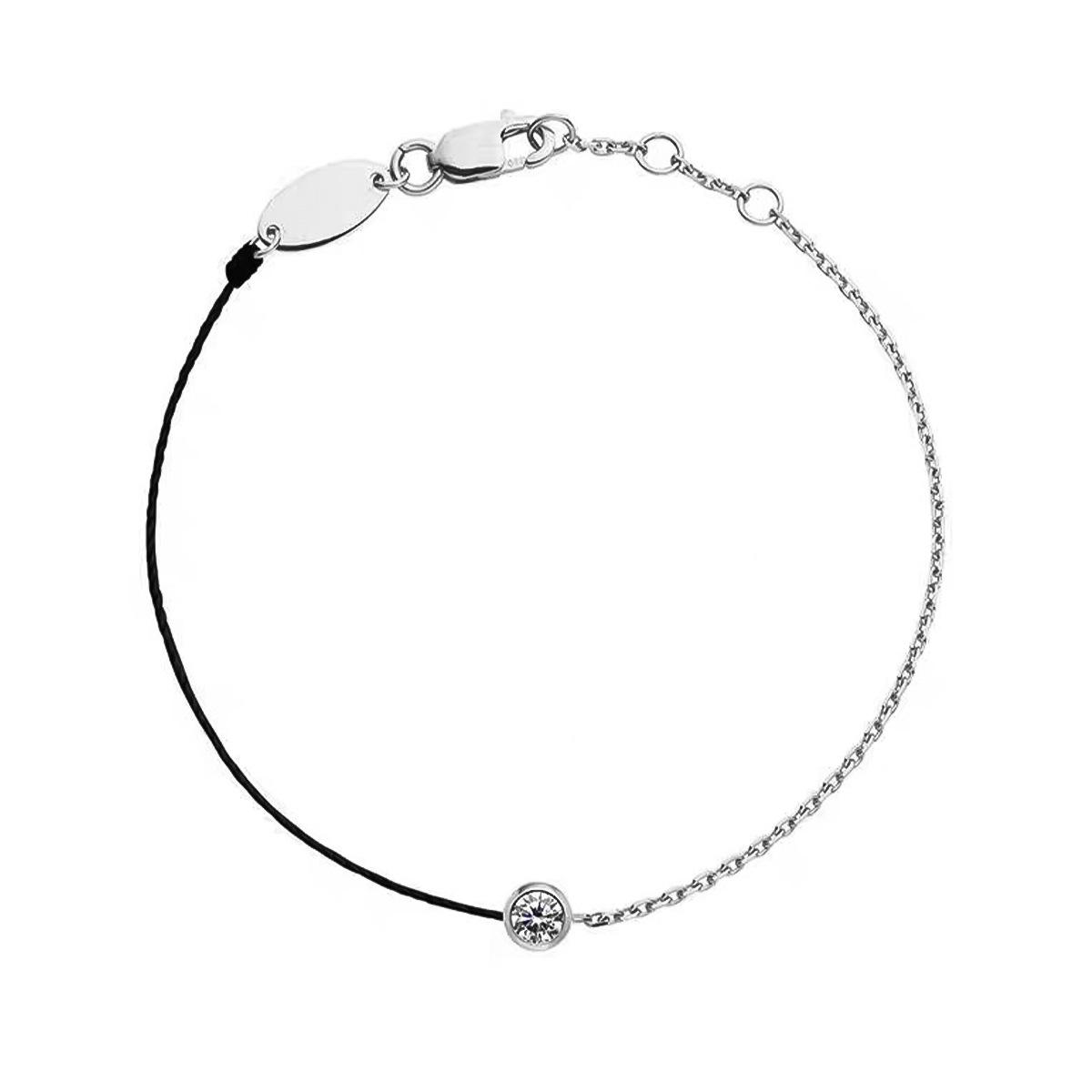 

Элегантный асимметричный браслет в французском стиле: Ультратонкий, высококлассный дизайн в виде черной и платиновой веревки