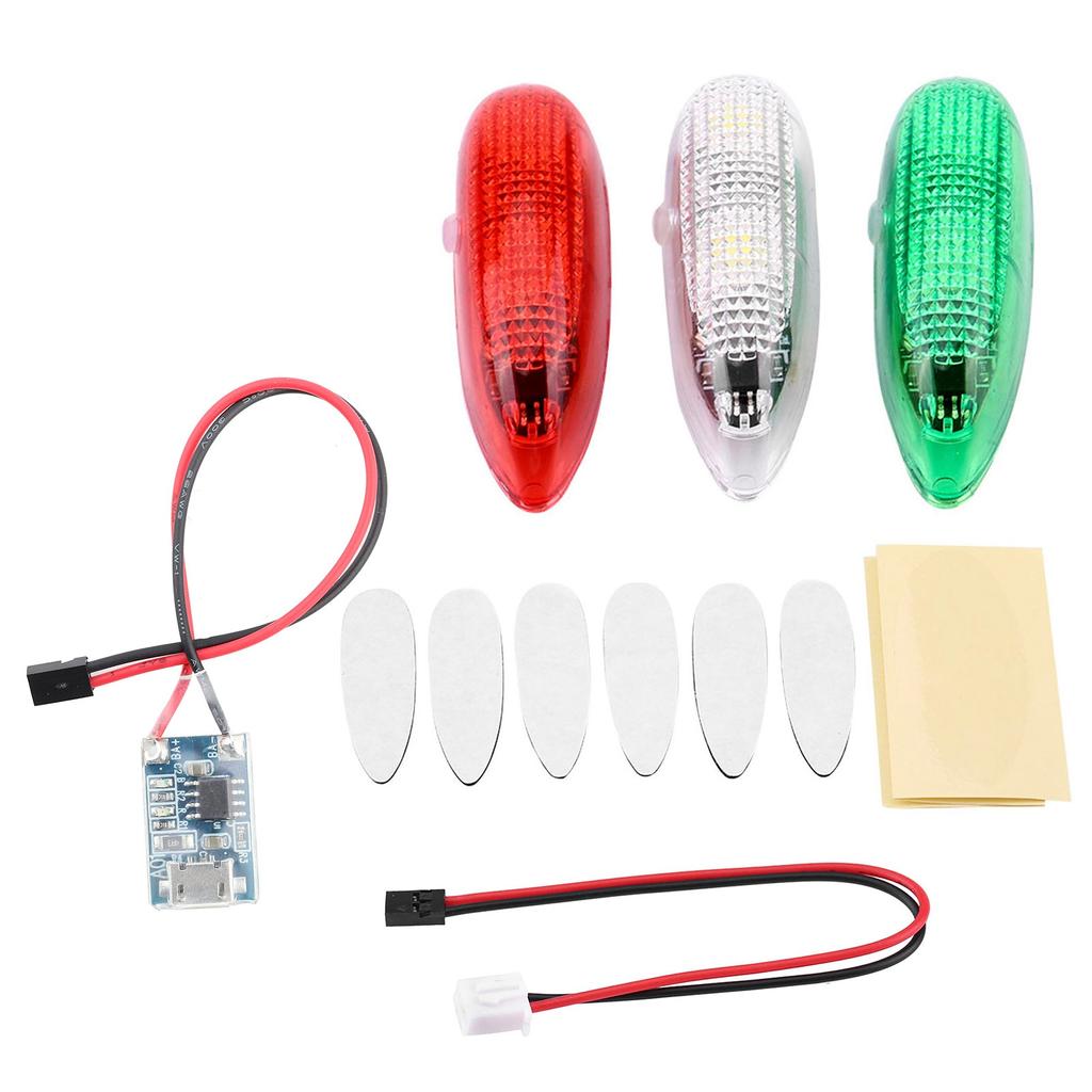 Bright Drone Lights 3pcs Set Wireless LED Flash Light with 3 Modes Visible in 500 Meters Range for RC Aircraft