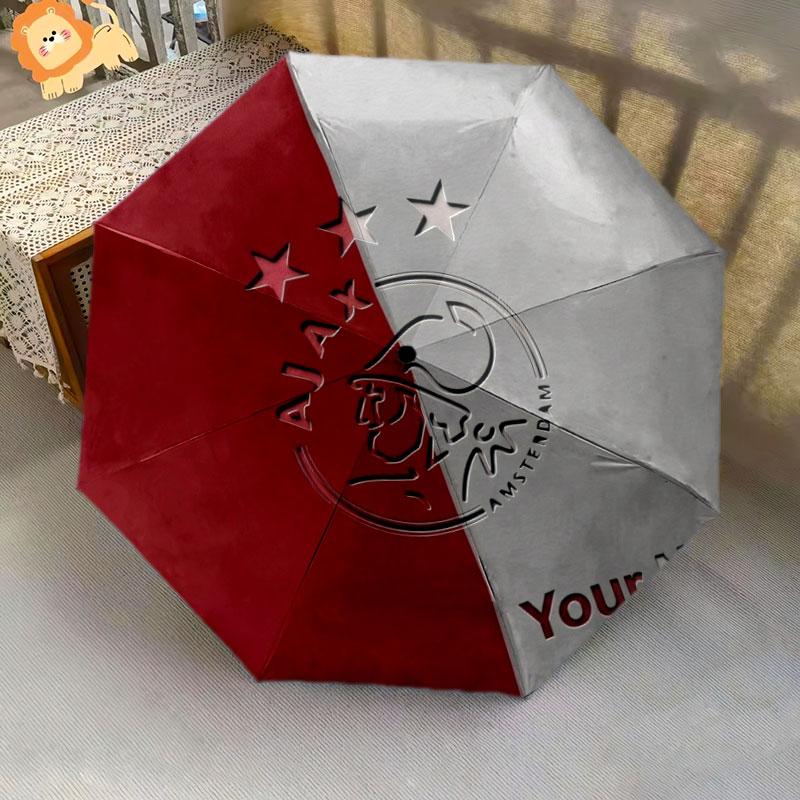 1 PC Automatic Folding Umbrella - AFC Ajax Custom Name Pattern, Portable & Foldable Design with 8 Ribs, Christmas Birthday Gifts