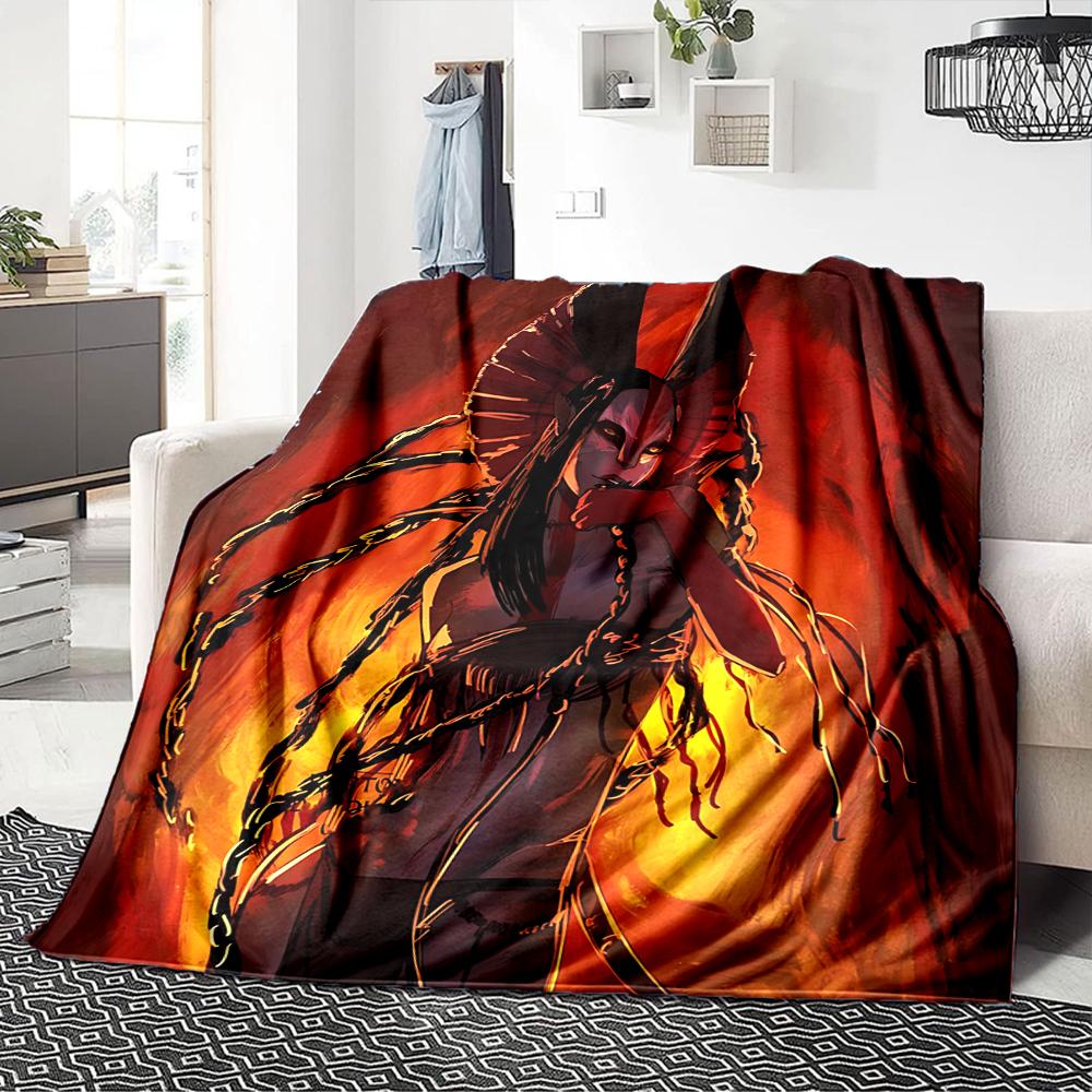 1Pc Fiery Demon Artwork Blanket For Couch Bed Plush Cozy Fuzzy Blanket Super Soft Warm Blankets For Fall And Winter 0918289