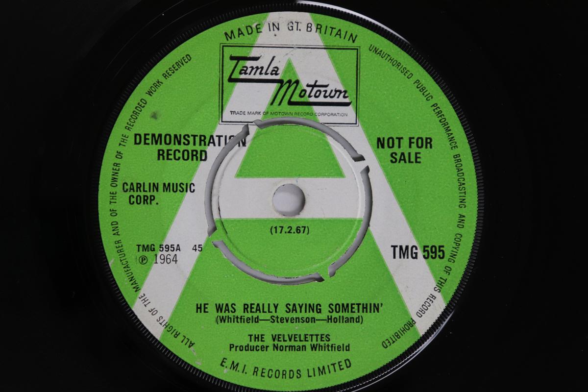 

7inch Record VELVELETTES - He Was Really Saying Somethin / Ne TMG595PROMO TAMLA MOTOWN 1967 UK Soul/Funk Used
