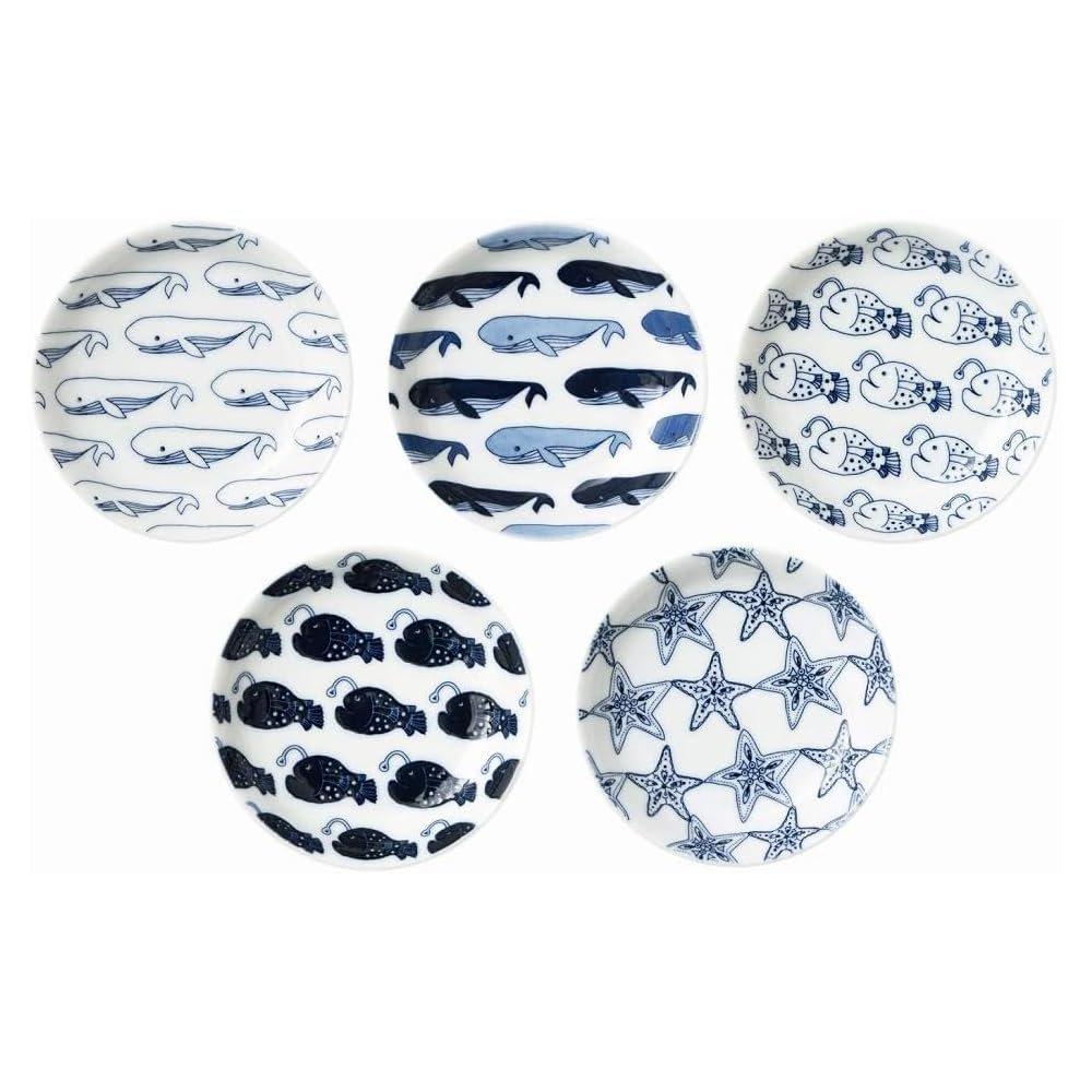 natural69 Hasami Ware cocomarine x Janke Mini Plate Mamezara Set of 5 Japanese Small Plates Microwave & Dishwasher Safe