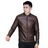 Men's coat trend slim fit versatile spring and autumn new pu leather jacket stand-up collar locomotive jacket men's top coat men's