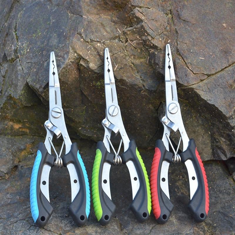 1pc Fish Pliers Ergonomics Anti-slip High-strength Multifunctional Cut Fishing Line Fishing Tied Hooks Pliers Angling Equipment