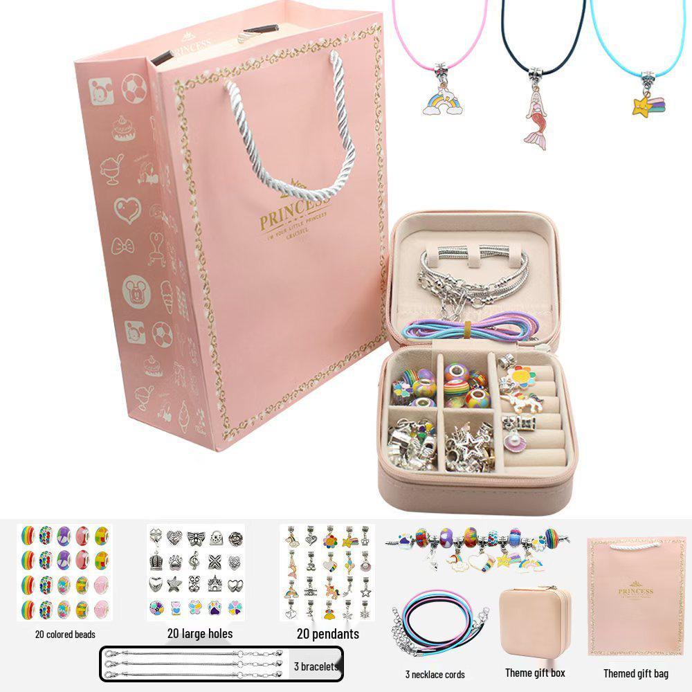 Unicorn Pink Crystal Beaded Bracelet DIY Kit for Kids