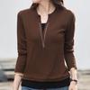 Navava Women Daily Casual Zipper PoinT Long Sleeve T shirT nT3190