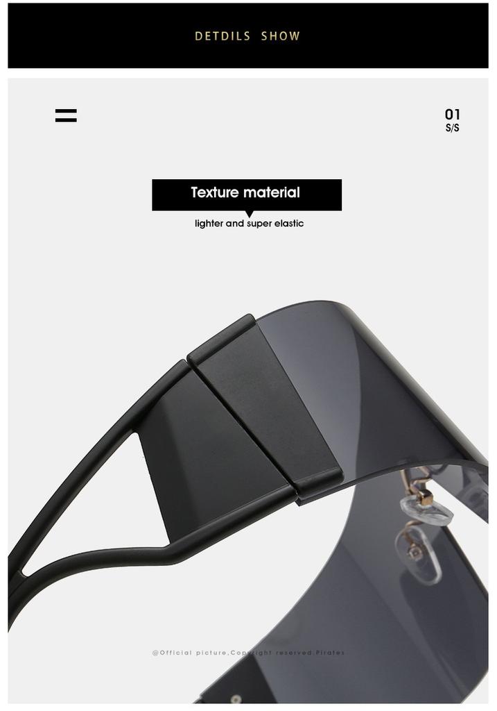 Fashion High Quality Futuristic Cool Sunglasses Personalized UV 400 Frameless One Piece Windproof Sunglasses for Women Men