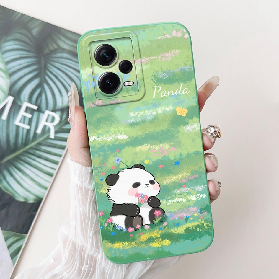 For Xiaomi Poco X5 5G Case Cover Lovely Panda Liquid Silicone Soft Back Cover For Poco X5 Pro Phone Case Coque PocoX5 X5Pro Capa