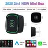 2025 NEW 2in1 Wireless Carplay Adapter Android Auto Smart Mini AI Box WIFI BT Auto Connect with Pilot Lamp Car Accessories