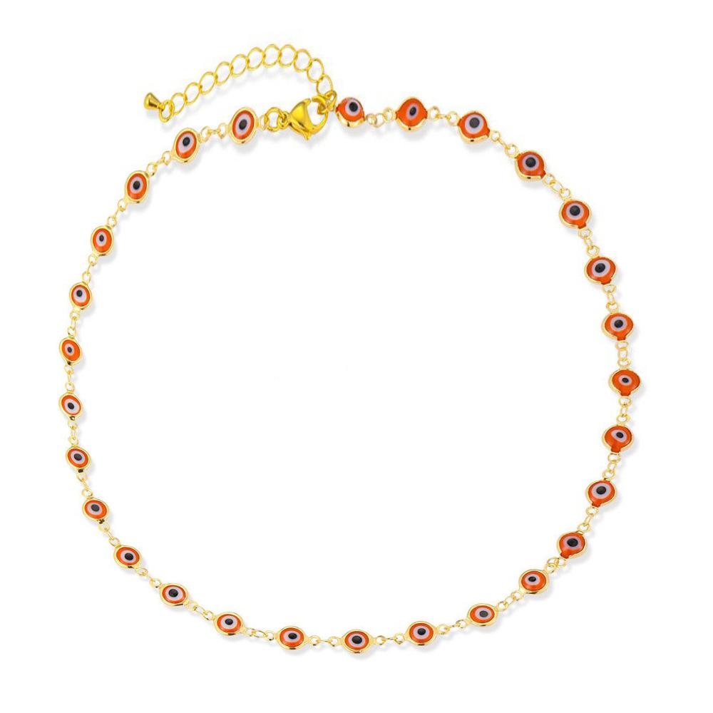 New Necklace Necklace of Devil's Eye Female Personality Minority Simple Creative Trend Mixed-color Clavicle Chain Jewelry
