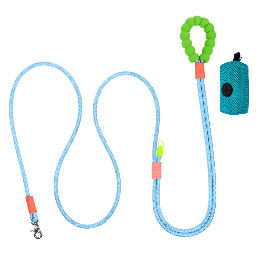 New hot selling colour dog leash dopamine walking pet p-leash, large, medium and small dog colour gradient leash dog poop bag.
