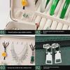 Multi-Bracelet Jewelry Storage Box with Ring, Necklace, and Bracelet Display