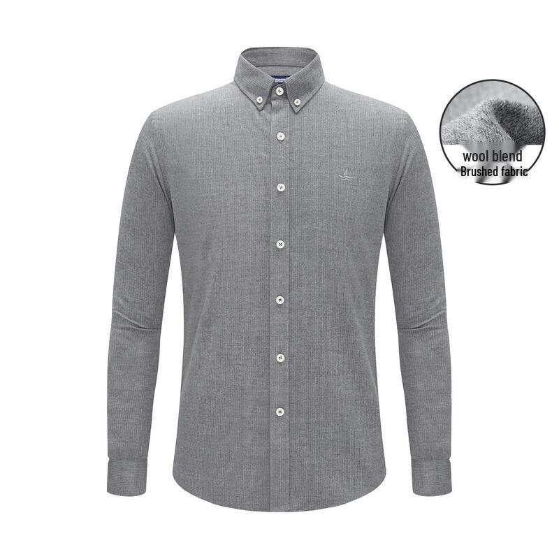 Navigare Men's Wool-Blend Striped Casual Long-Sleeve Shirt