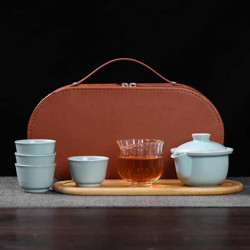 

Ru Kiln Ceramic Kung Fu Travel Tea Set