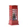 Christmas LED Flame Telephone Booth Ornament - Small Oil Lamp Prop for Coffee Shop, KTV, Scene Decor.