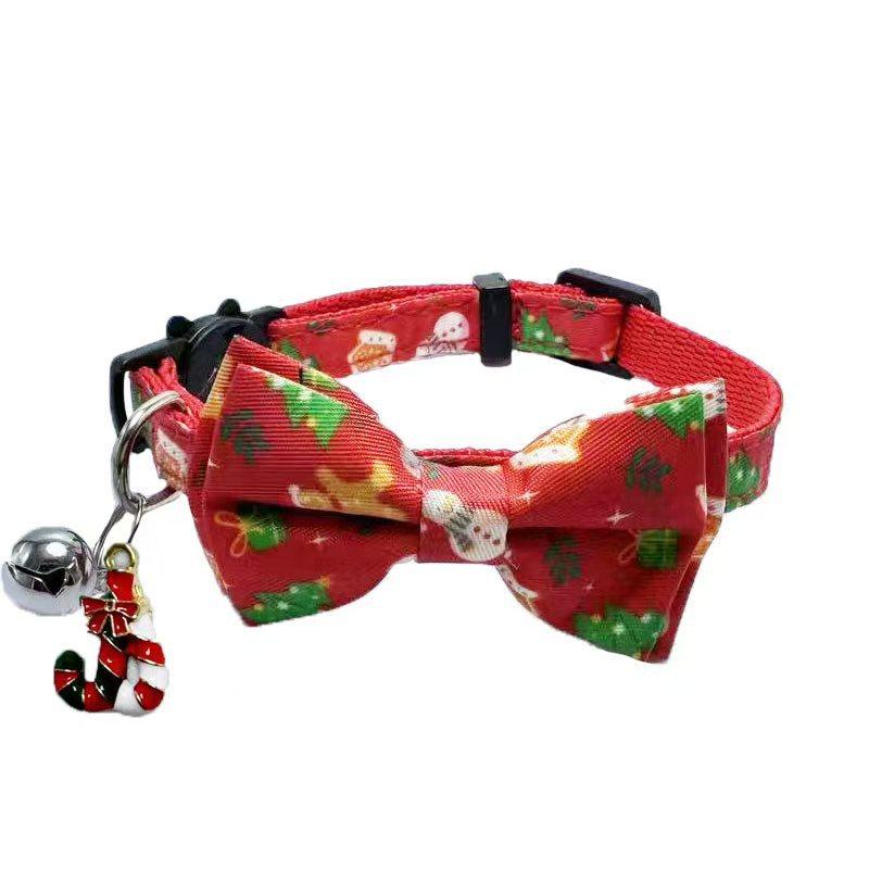 Halloween Bow Tie Cat Collar Safety Breakaway Buckle Holiday Pendant Adjustable Polyester Collar For Kitten Small Cats Party