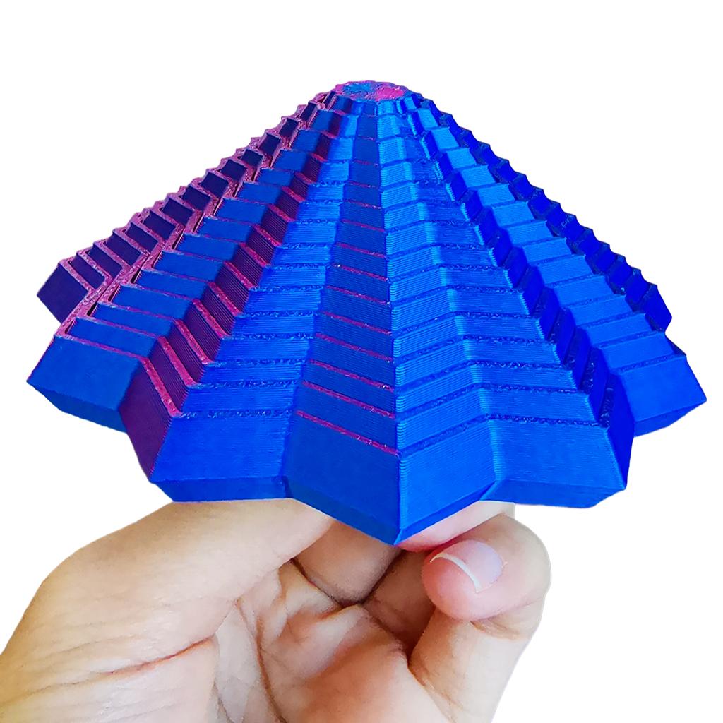 3D-gedruckter sensorischer Stressabbau-Stern mit Griff, farbiger fraktaler expandierender 12-zackiger Spiralstern Spielzeug für Schreibtisch-Stress im Büro