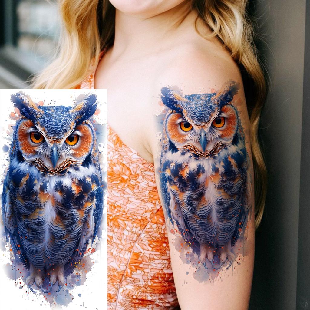 1 list Unikátní Akvarelový Lev Tygr Zvířata Dočasné Tetování Dlouhotrvající Vodotěsný Liška Sova Falešná Tetovací Nálepka Body Art Tetování