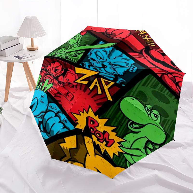 Super Smash Bros Automatic Opening and Closing Umbrella - Suitable for Various Occasions, Outdoor Activities, Lightweight and Durable Automatic Foldin