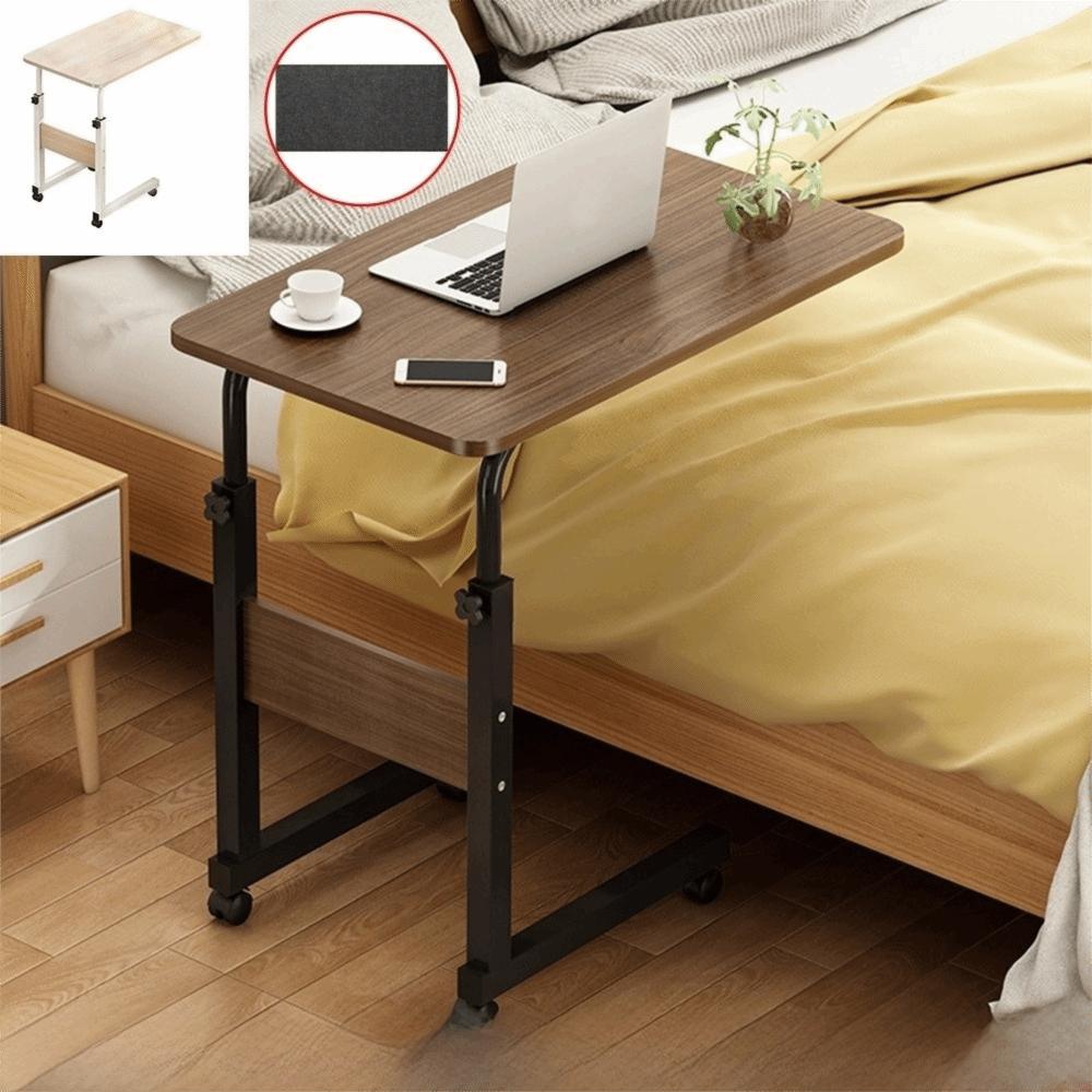 Fashion Portable Over Bed Table Adjustable Height with Wheels Bedside Table Desktop Computer Table Office Desk