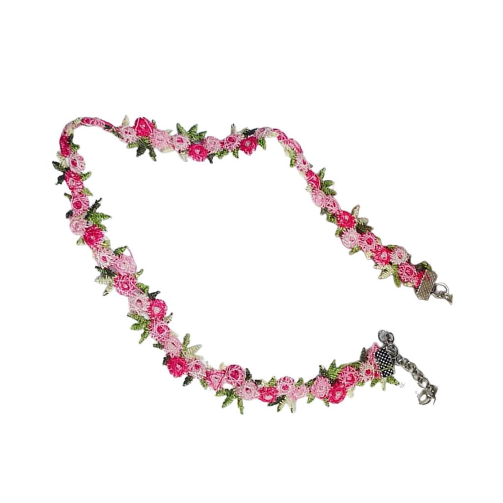 Women's Adjustable Lace Collar Necklace Elegant Neckband Choker Necklace Beautiful Embroidered Flower Neck Jewelry