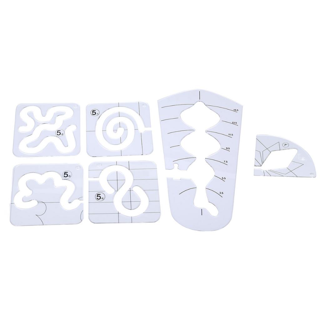 

6 шт. Набор шаблонов для свободного движения для квилтинга, акриловые линейки, квилтинг своими руками на швейной машине 6pcs