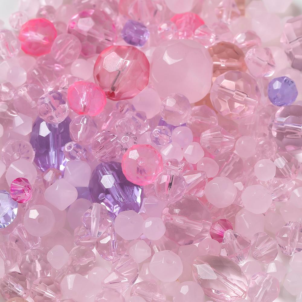 45g Glass Mixed Style Faceted Beads Colored Spacer Loose Beads for DIY Crafts Necklace Bracelet Charms Jewelry Making Findings