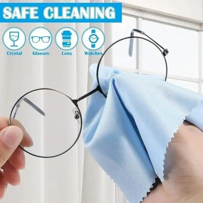 10/100pcs Microfiber Optical Cleaning Cloth Square Design for Glasses Lenses Screens Scratch Free